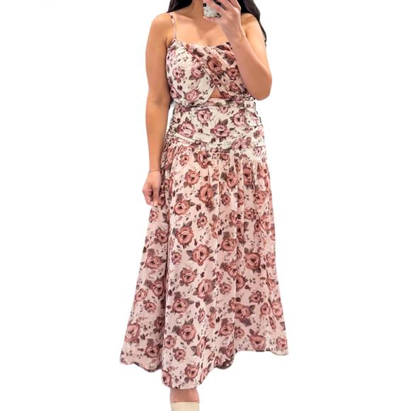 NEW STORIA plus one ruched midi dress in multi - Picture 1 of 1